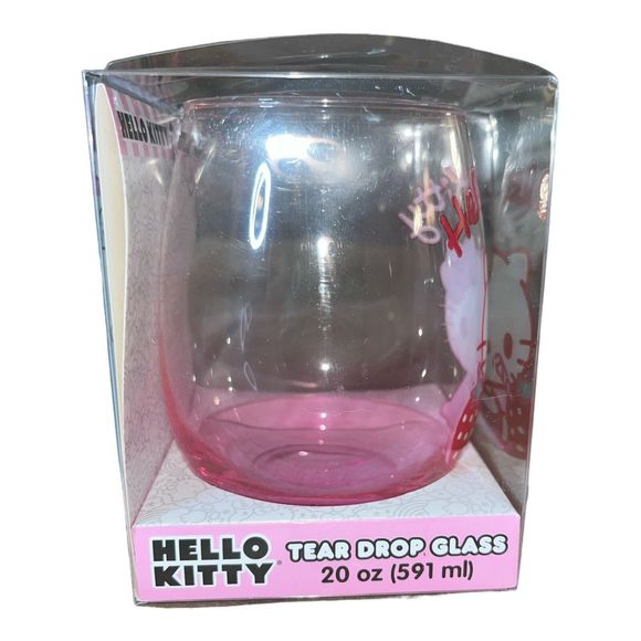 Hello Kitty Sanrio Strawberry Sip Stemless Wine Glass Tumbler Cup HTF & NEW - Picture 5 of 7